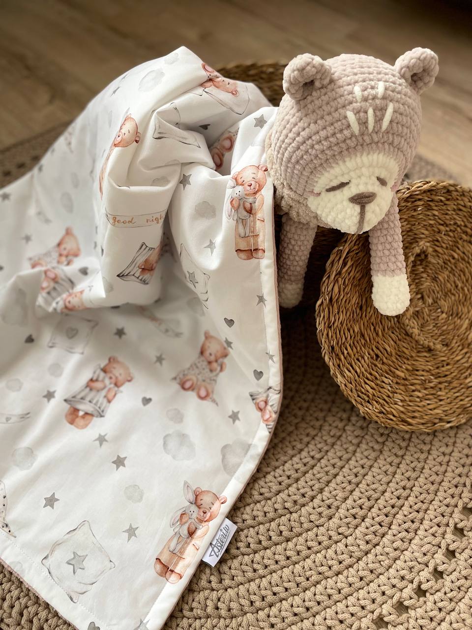 Fleece & Cotton children blanket "Sleepy bears"