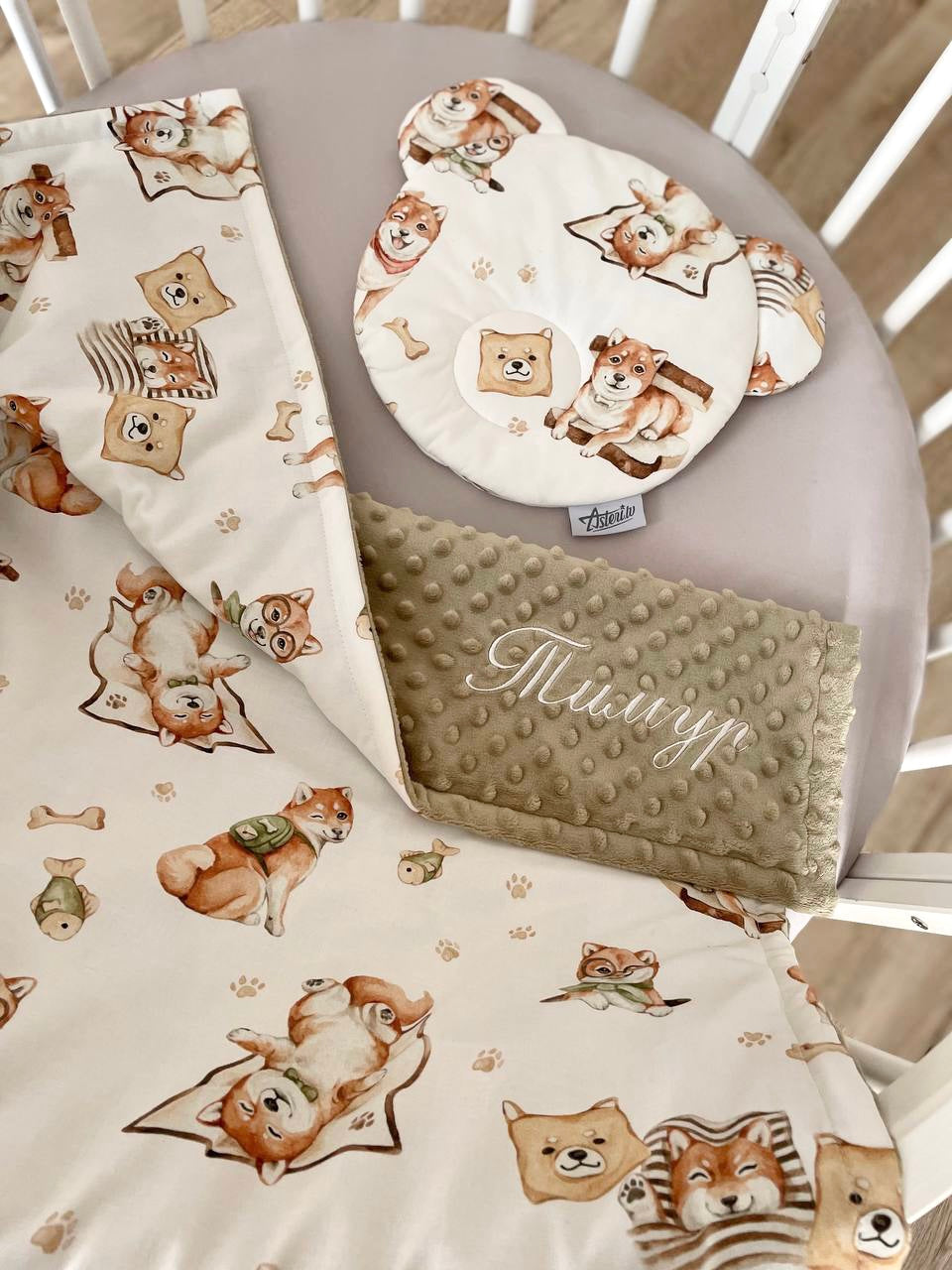 Fleece & Cotton children blanket "Siba inu dogs"