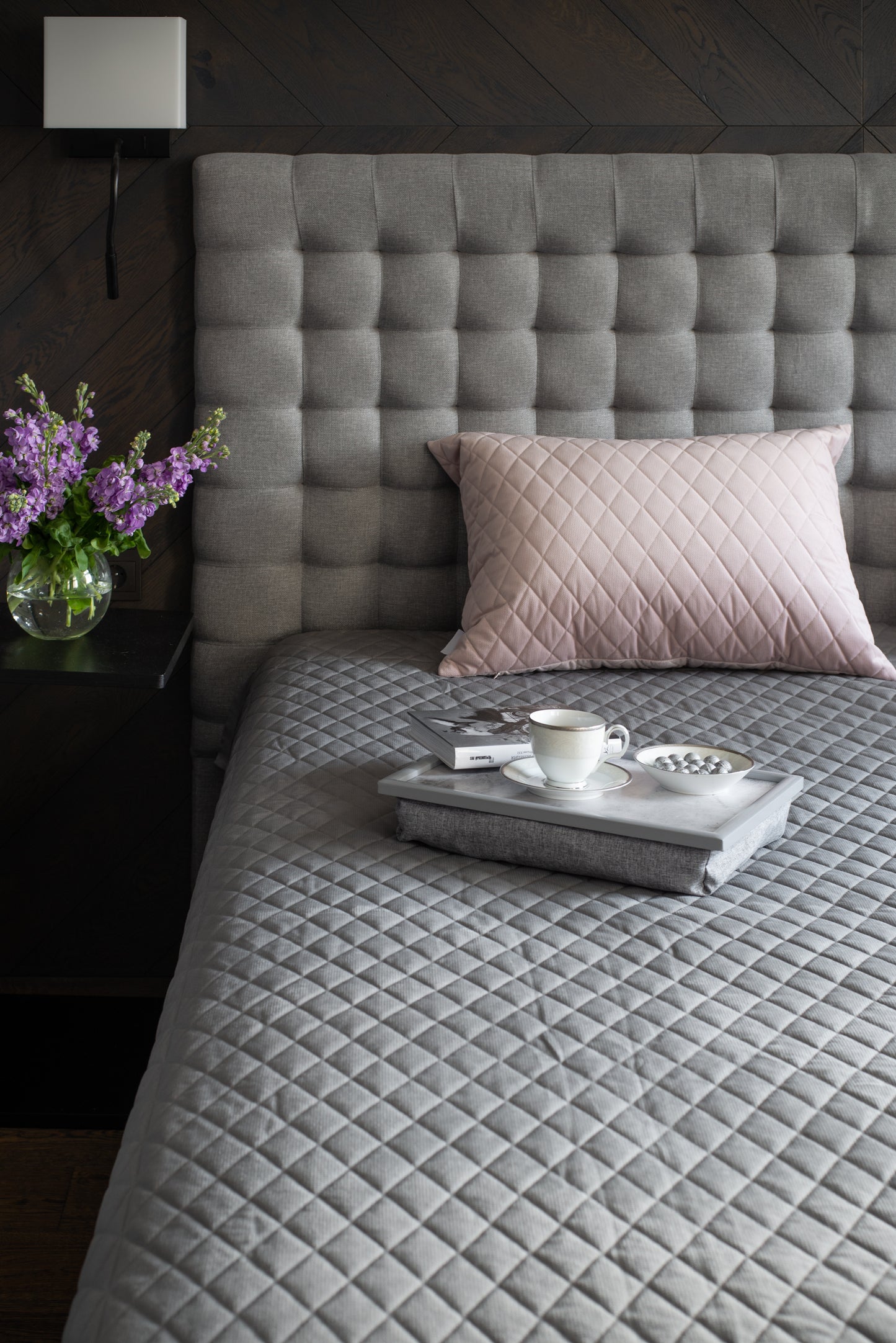 Quilted velvet pillows
