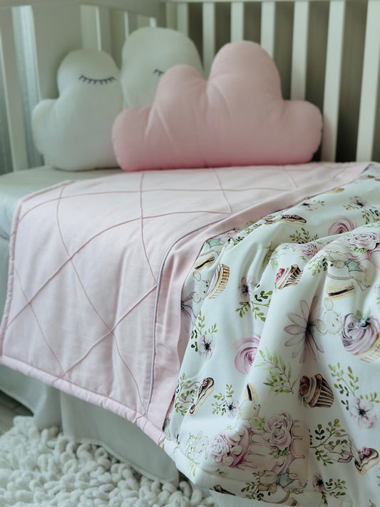 Quilt baby blanket "Sweet mice"