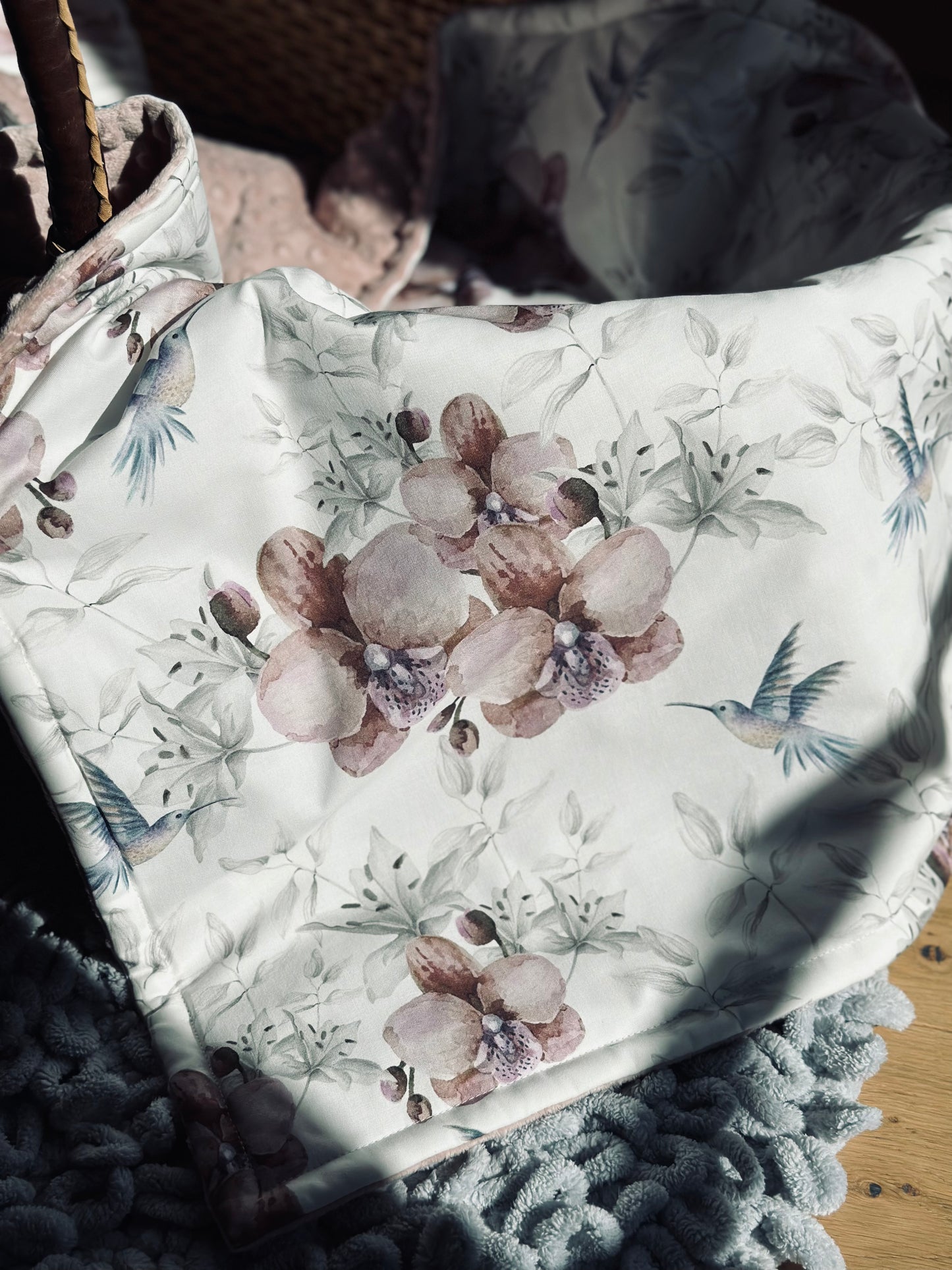 Fleece & Cotton children blanket "Orchids" AVAILABLE NOW