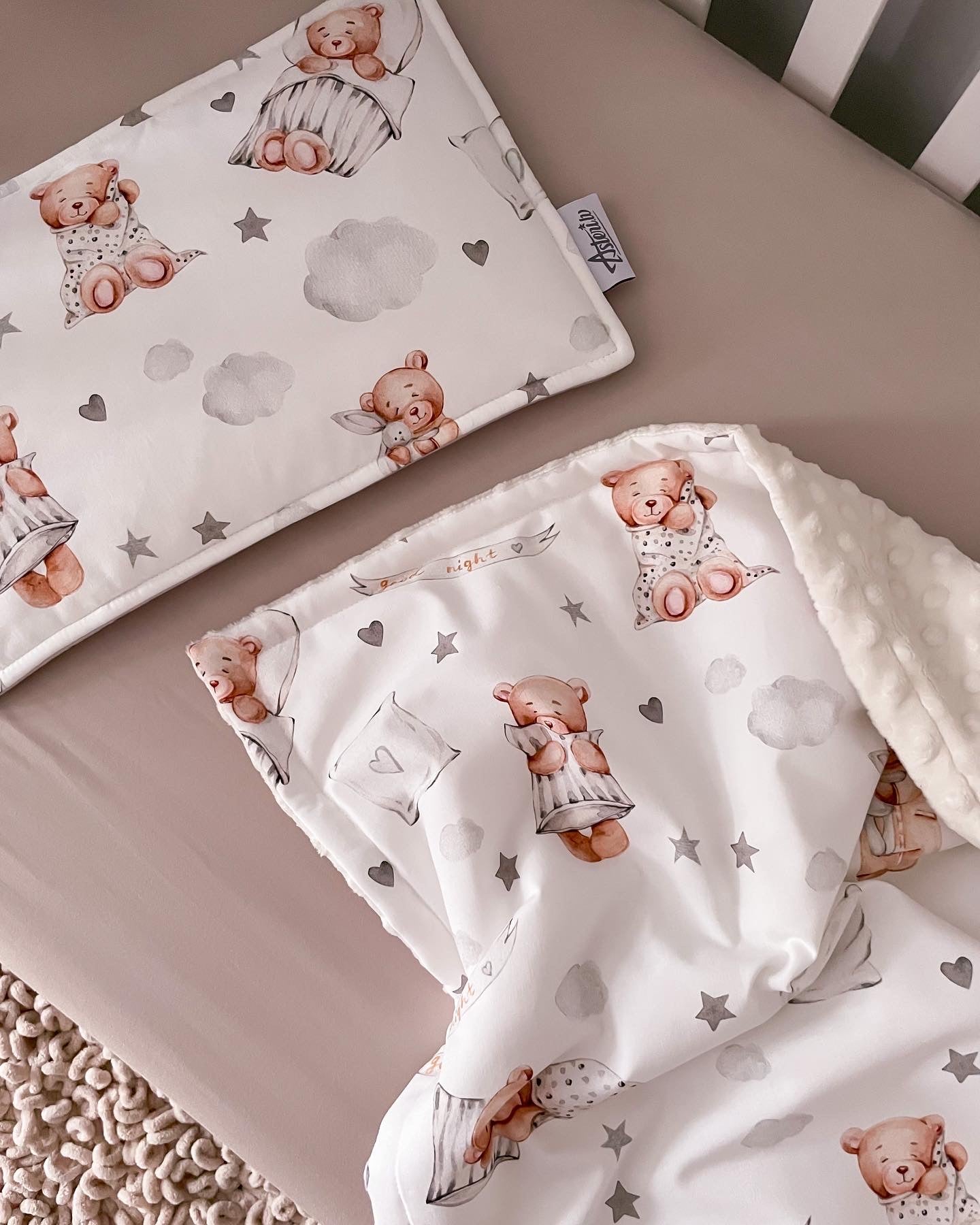 Fleece & Cotton children blanket "Sleepy bears"