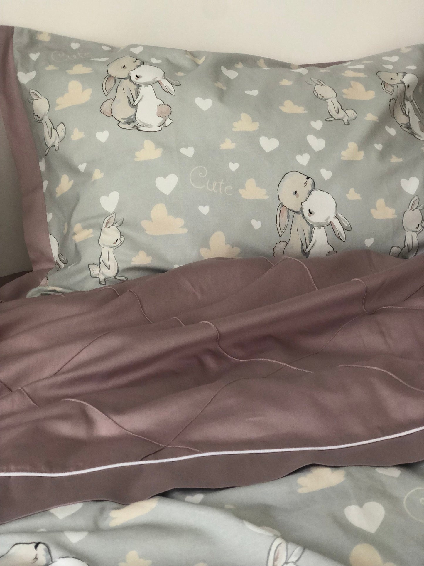 Duvet cover set "Rabbits in love"