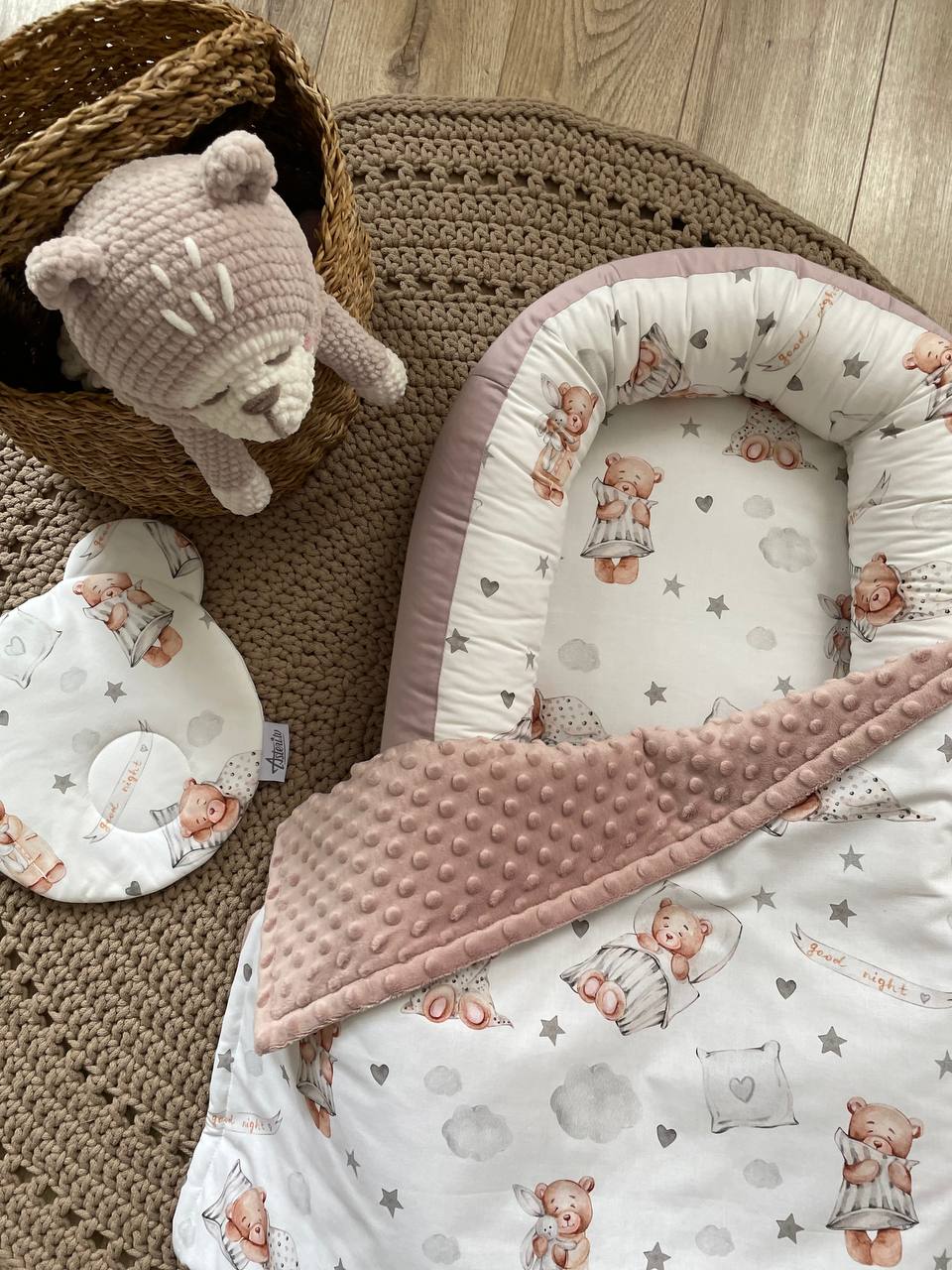 Flīsa un kokvilnas sega bērniem "Sleepy bears"