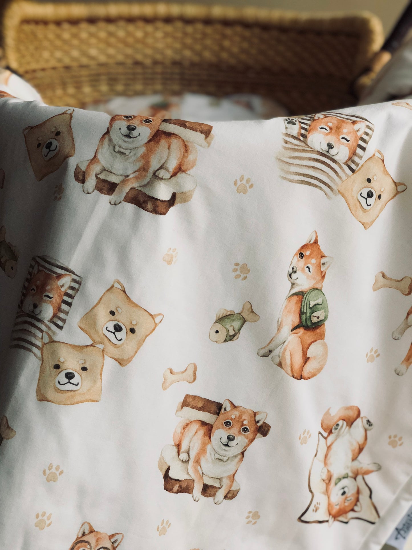 Flīsa un kokvilnas sega bērniem "Siba inu dogs"